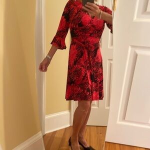 Leota red and black dress